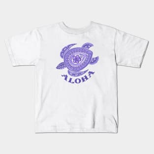 Aloha Purple Tribal Honu -4485 Kids T-Shirt